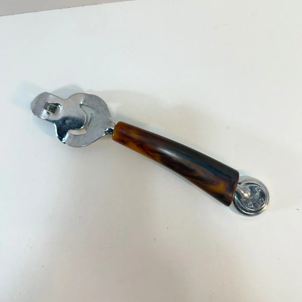 Vintage Bakelite Multi Tool Bottle Opener Jigger Bar Brown Butterscotch Swirl